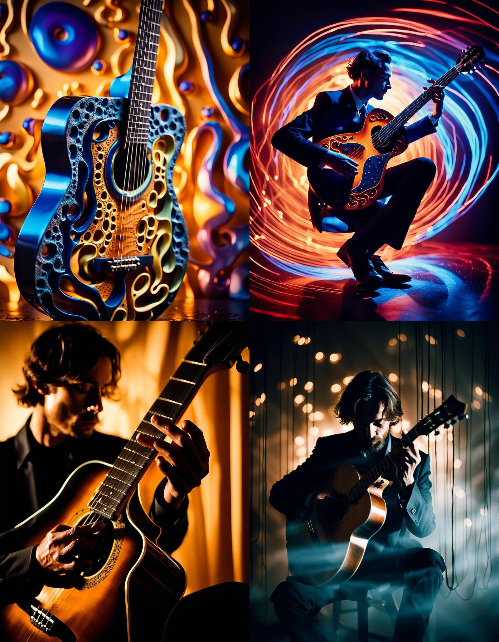 Man Plays Abstract Guitar in Photo