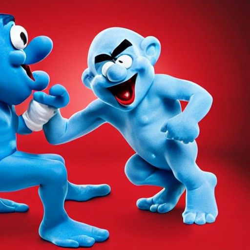 Smurfs in a Professional Wrestling Match