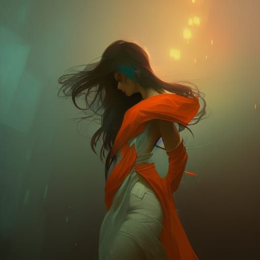 Depression Concept Art in Art Nouveau Style