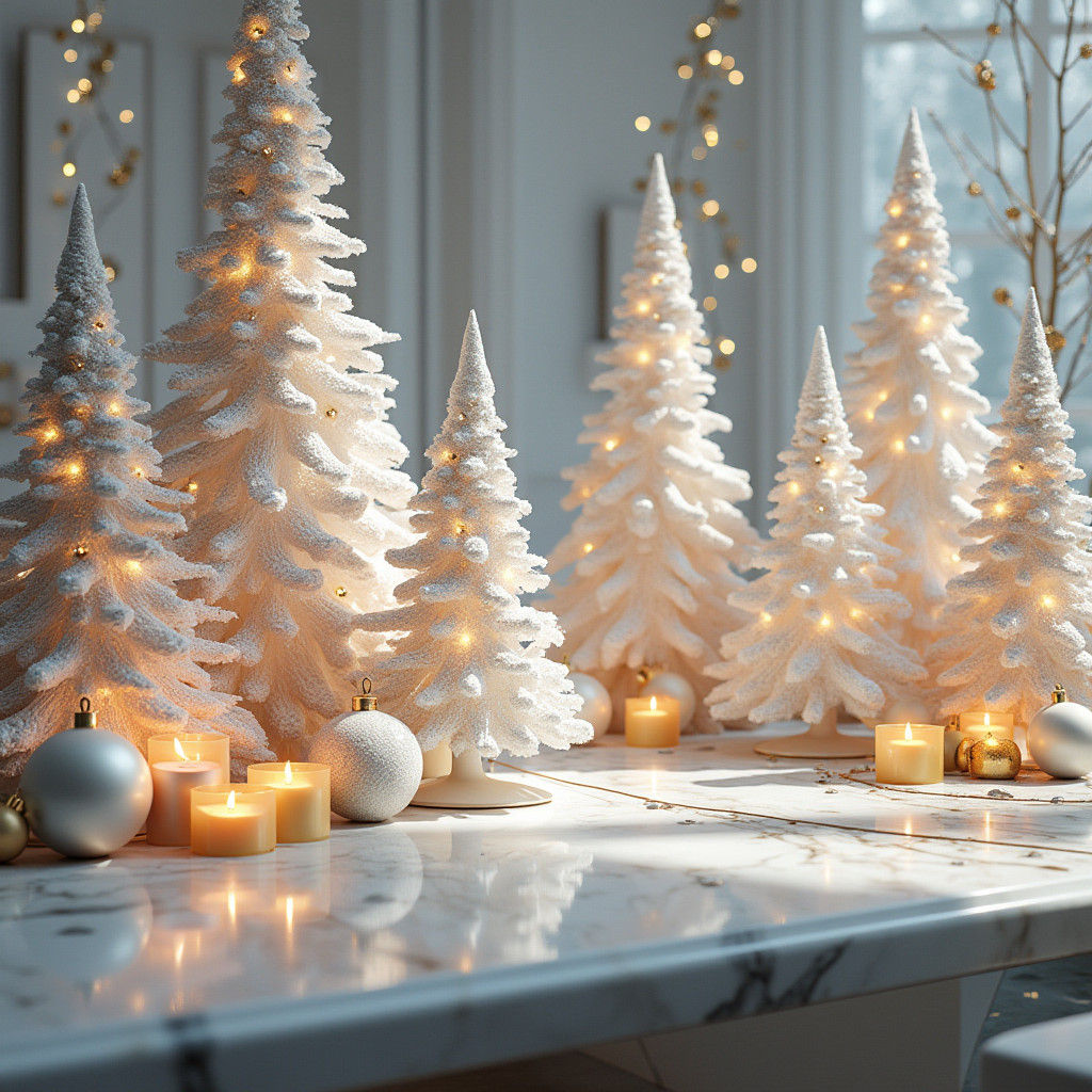 Modern White and Gold Christmas Table in Unreal Engine