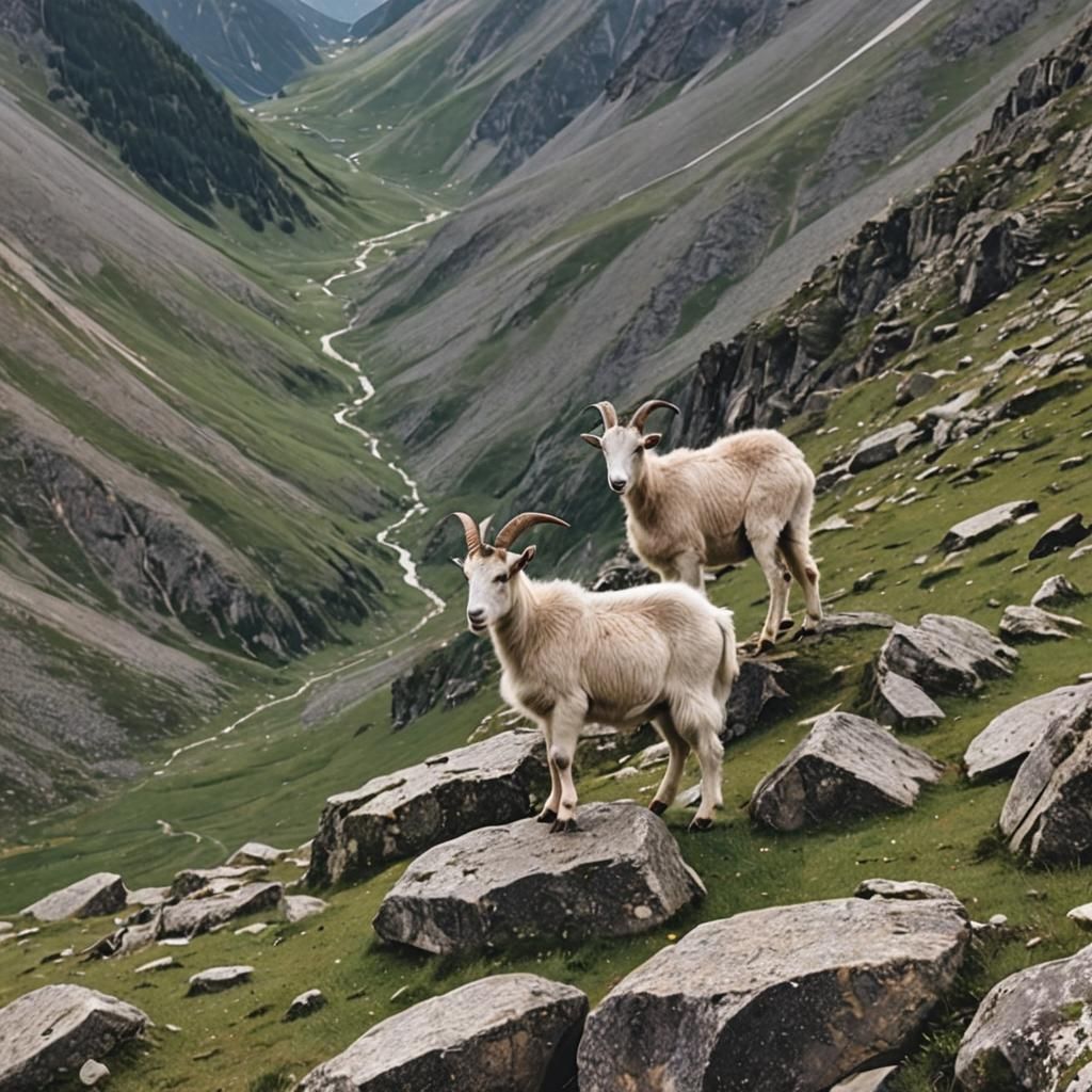 Goat in the Mountains: A Natural Habitat