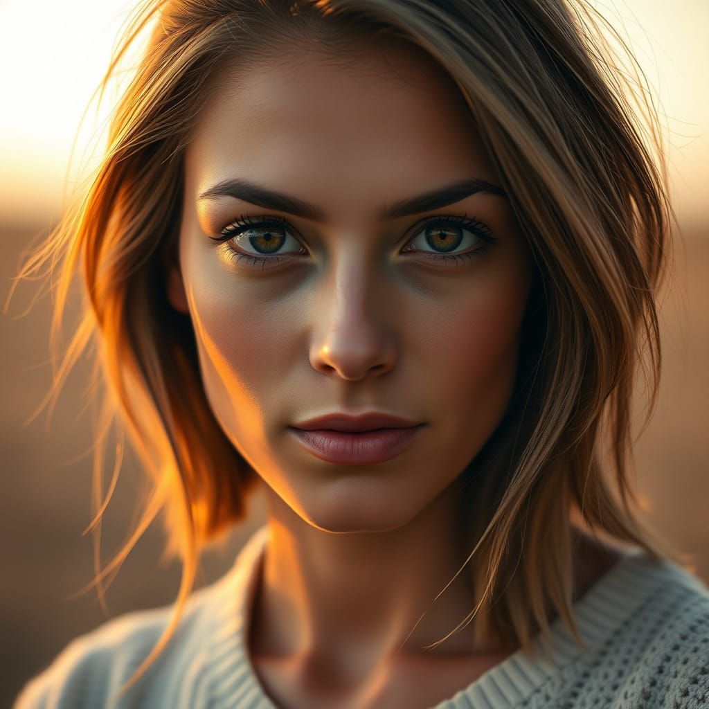Hyper-Realistic Portrait in Soft, Natural Light