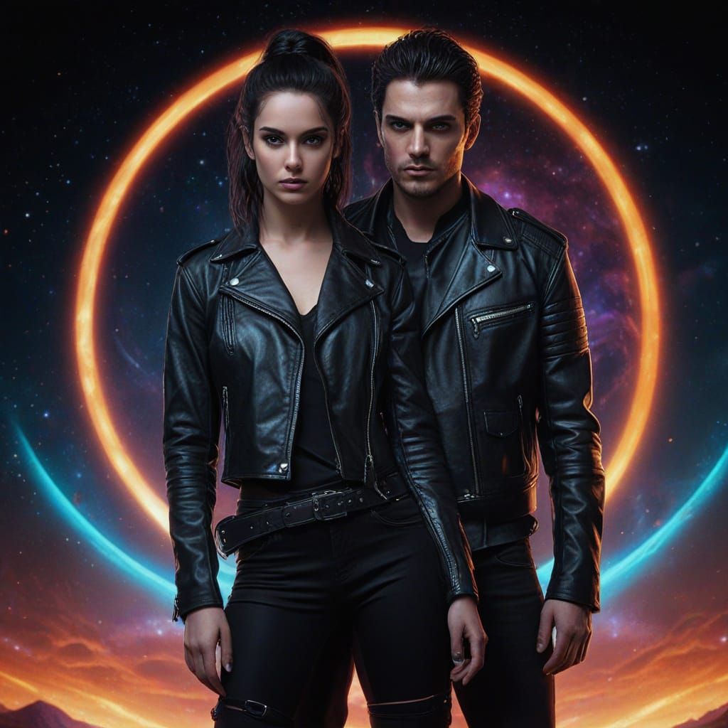 Dark Fantasy Duo in Cosmic Battle