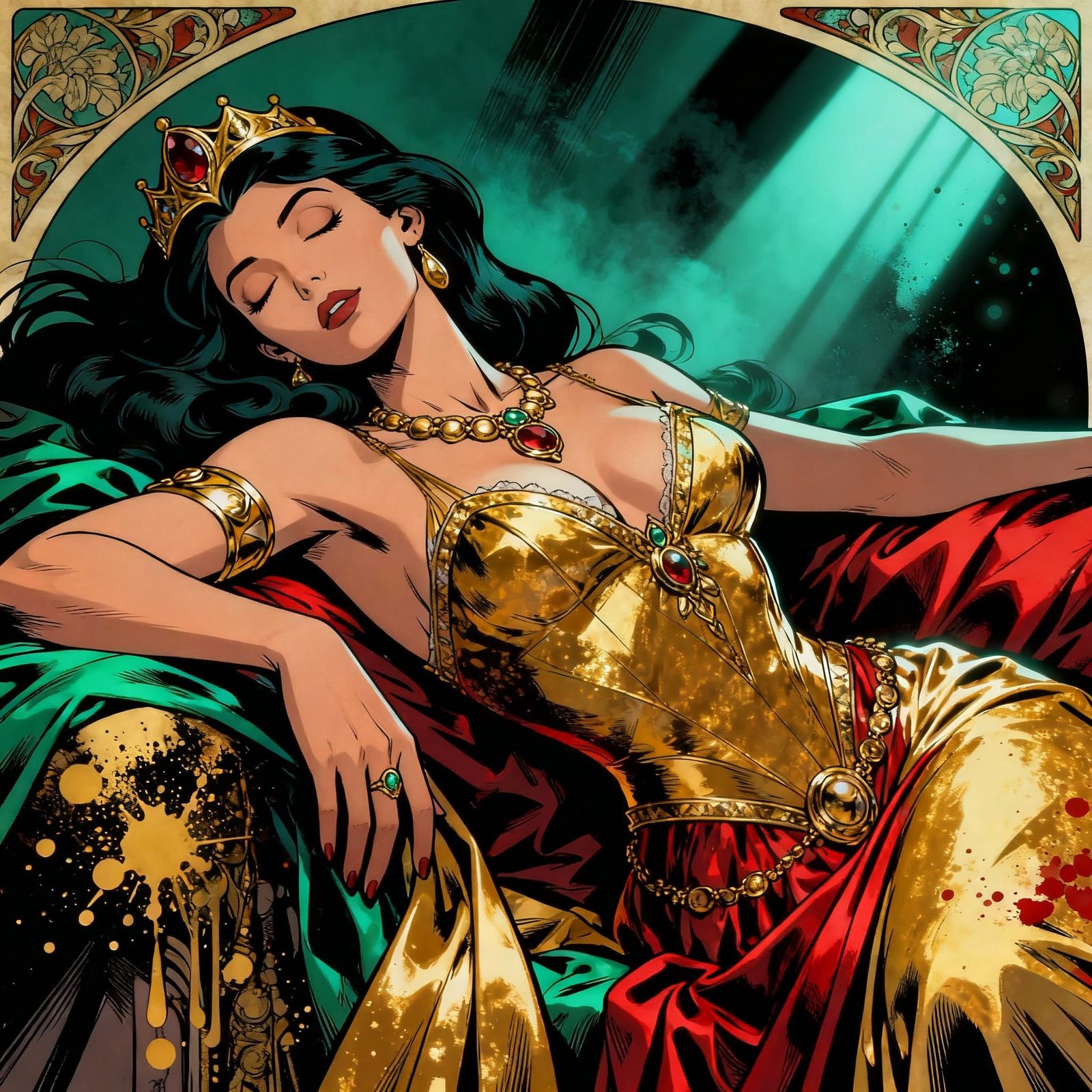 Sleeping Beauty Portrait in J. Scott Campbell Comic Style