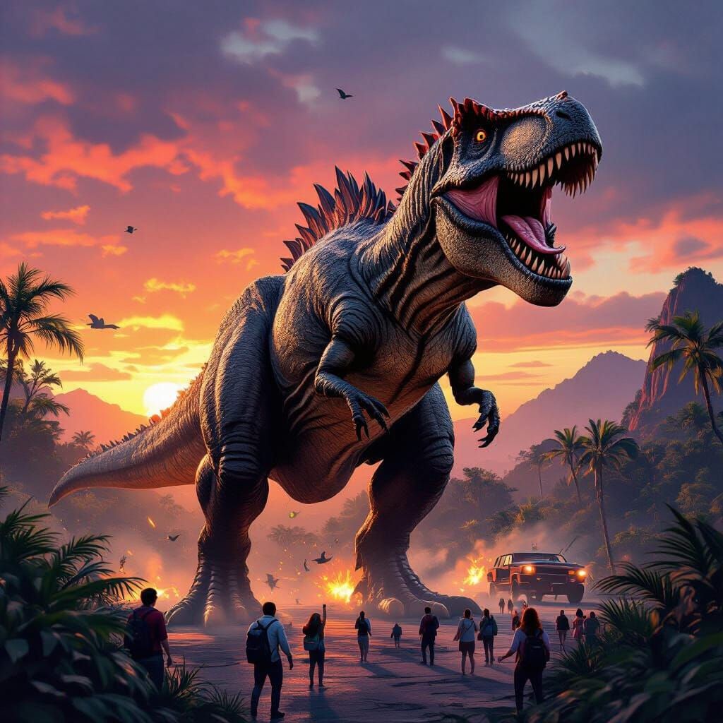 Indominus Rex Rampage Through Jurassic World as Cinematic Ma...