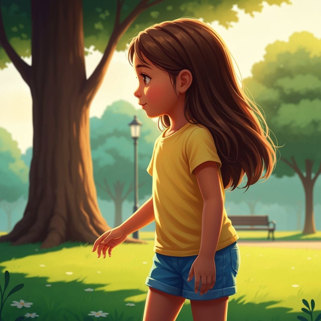 Young Girl in Park at Golden Hour