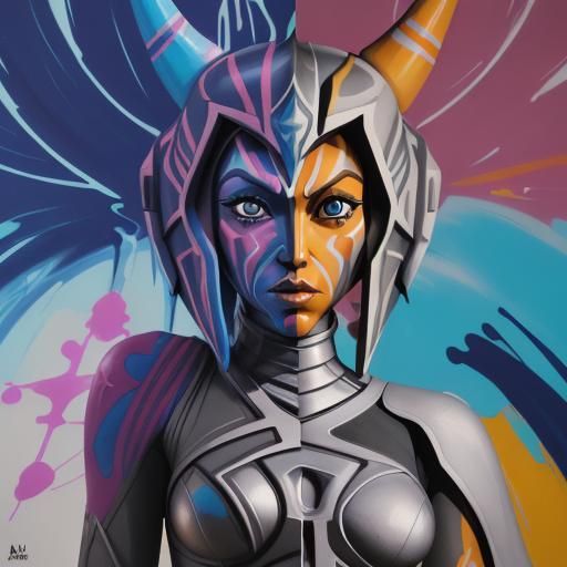 Ahsoka as Herald of Galactus in Graffiti Art