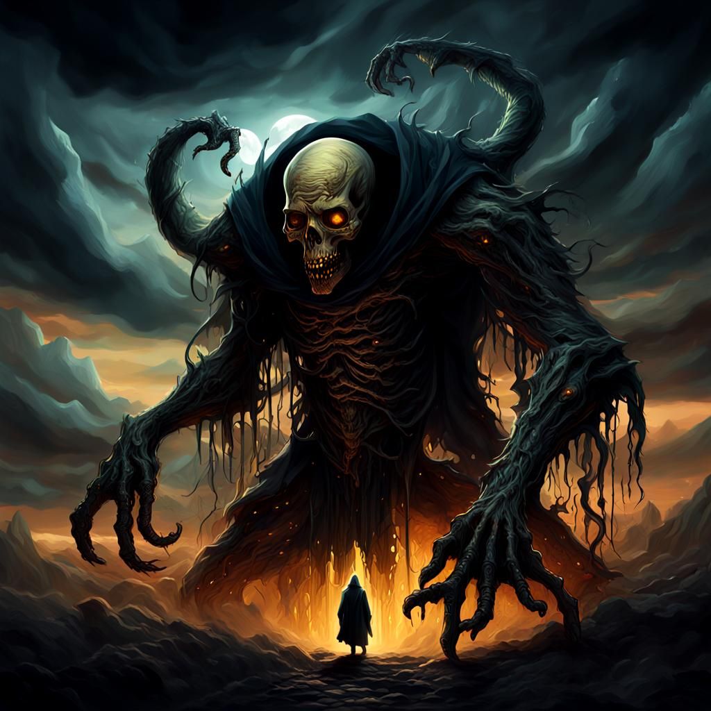 Macabre Death Embodiment in Mystical Realm