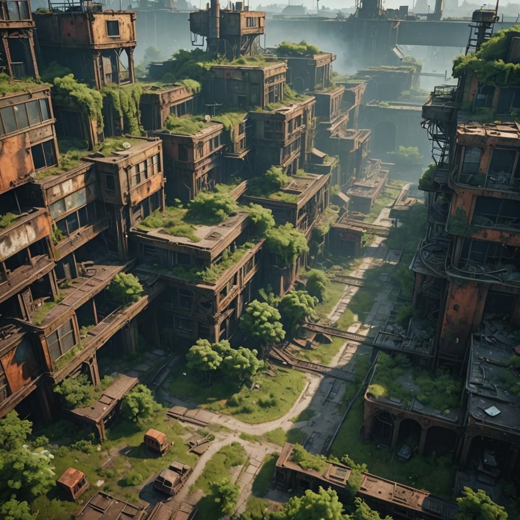 Eerie Industrial Wasteland Reclaimed by Nature