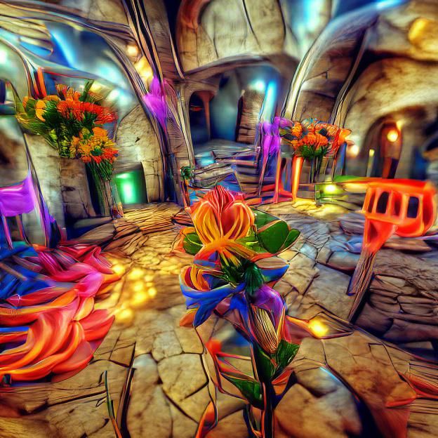 Colorful Flowers Rendered by AI