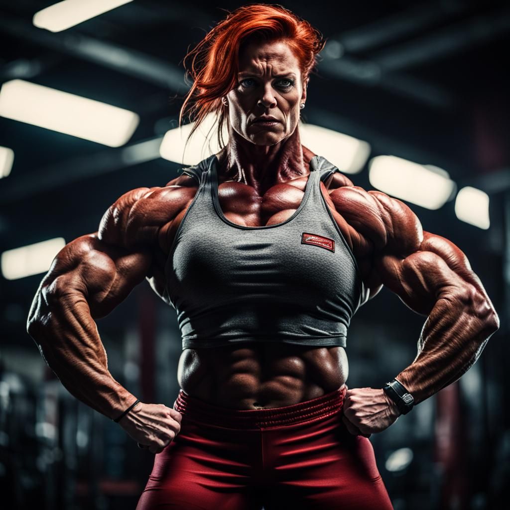 Powerful Bodybuilder Tearing Shirt in Cinematic Photo