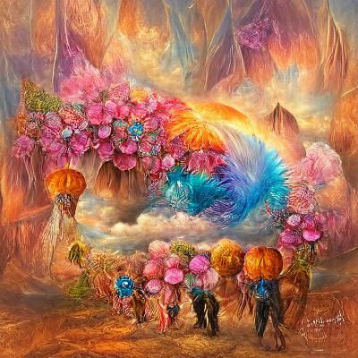 Cotton candy flower dreamscape trending on Artstation Joseph...