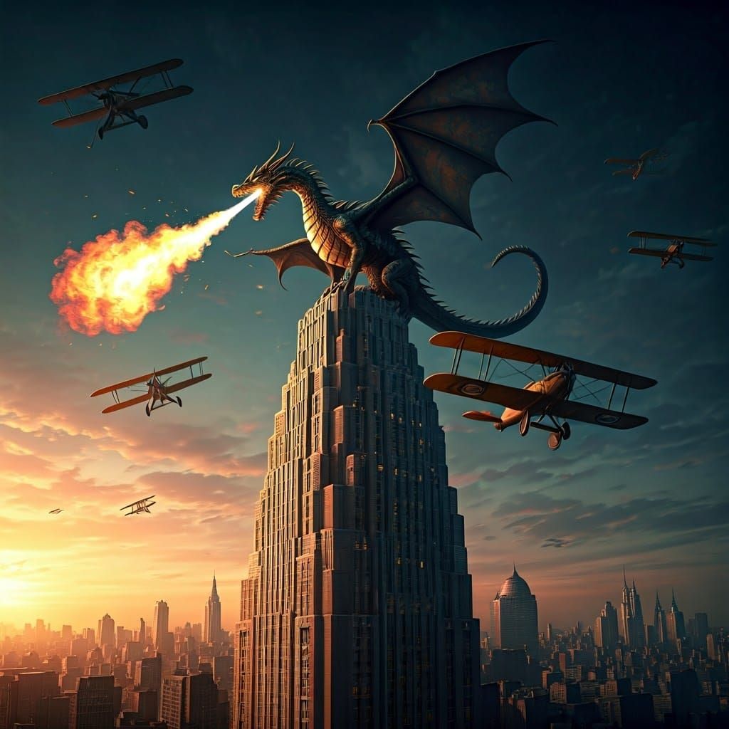 Dragon King on Art Deco Skyscraper