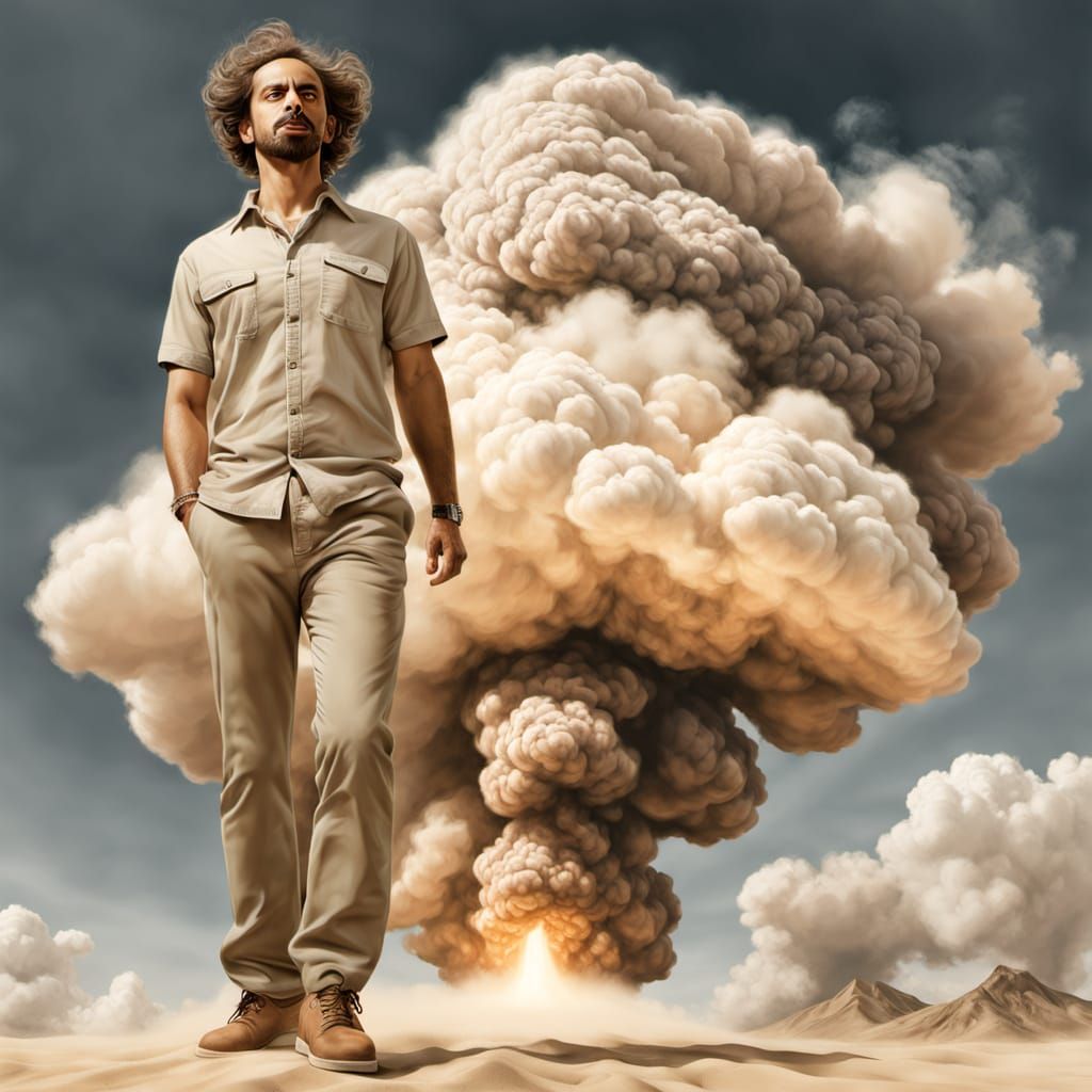 Man With Erupting Cloud: Remodernism Concept Art