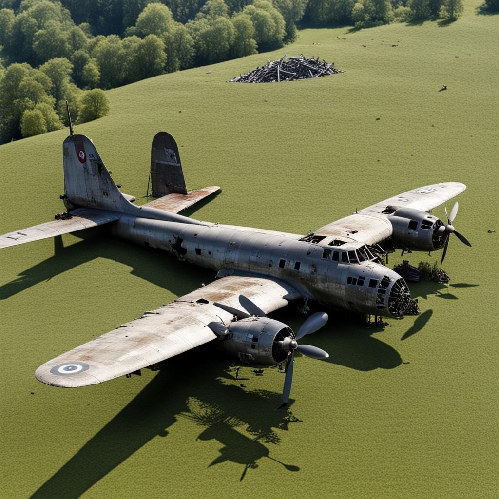Crashed World War II Bomber Image