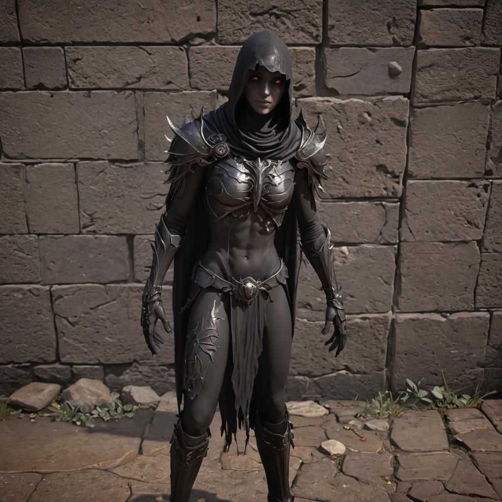 Grimdark Scene with 3D Shading and Shadow Depth