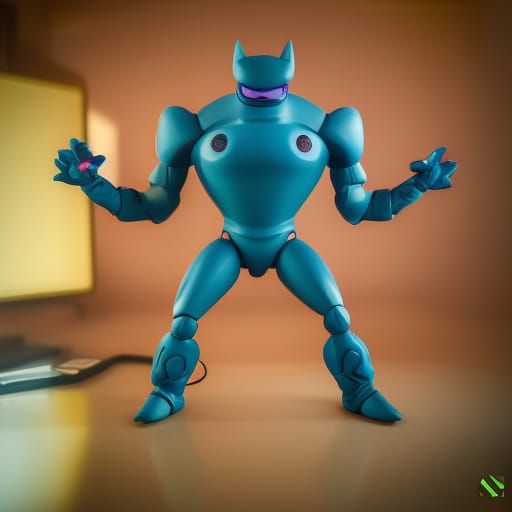 Vintage Blue Knight Vinyl Toy Action Figure