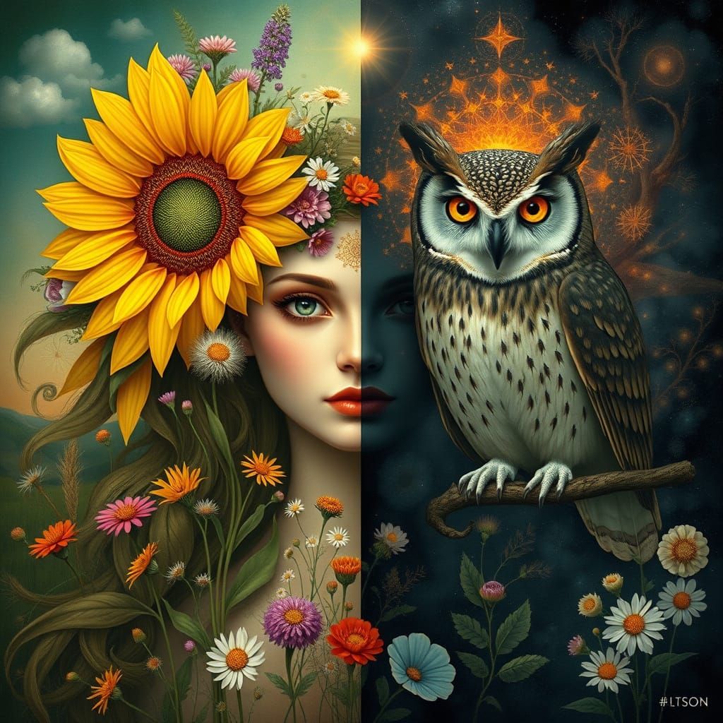 Goddess of Spring and Summer Florals in Art Nouveau Style