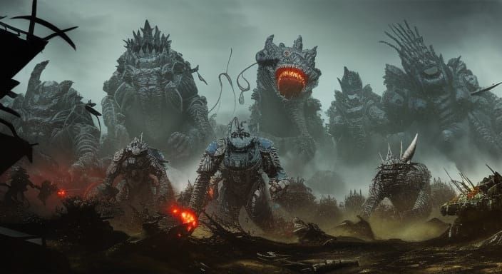 Kaiju Battlefield Inspired by Warhammer 40K