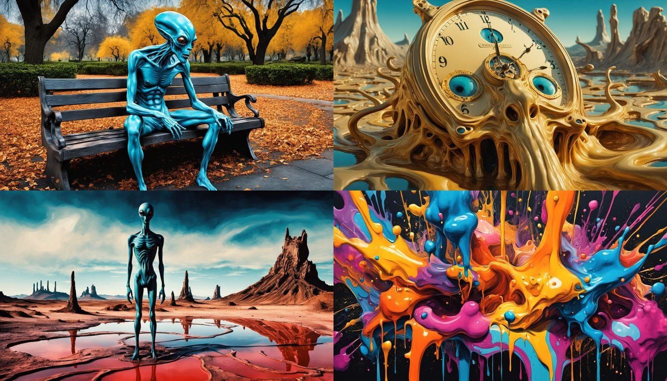Surrealist Graffiti Art with Melting Elements