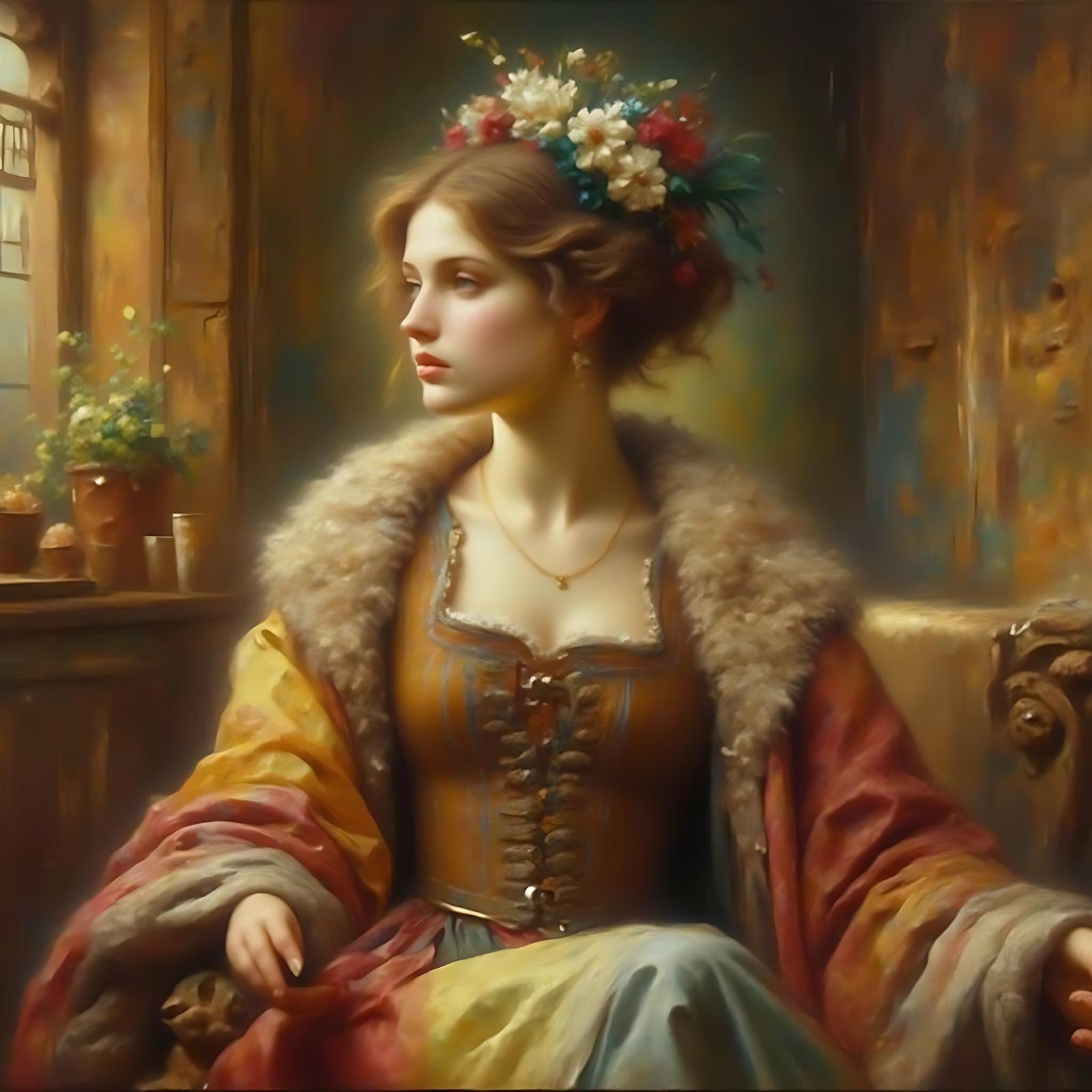 Woman with Golden Leaf Dust