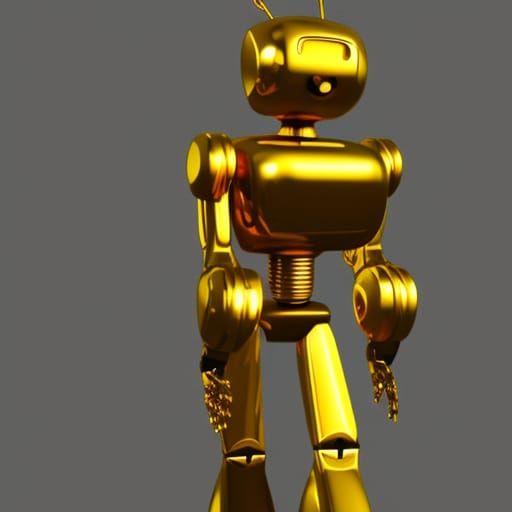 Golden Robot: A Futuristic Metallic Figure