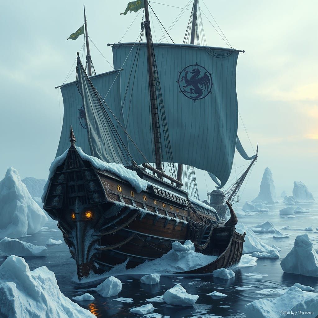 Abandoned Imperial Frigate on Icy Winterhold Coast
