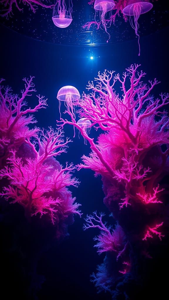 Fractal Coral Reef in Liquid Obsidian