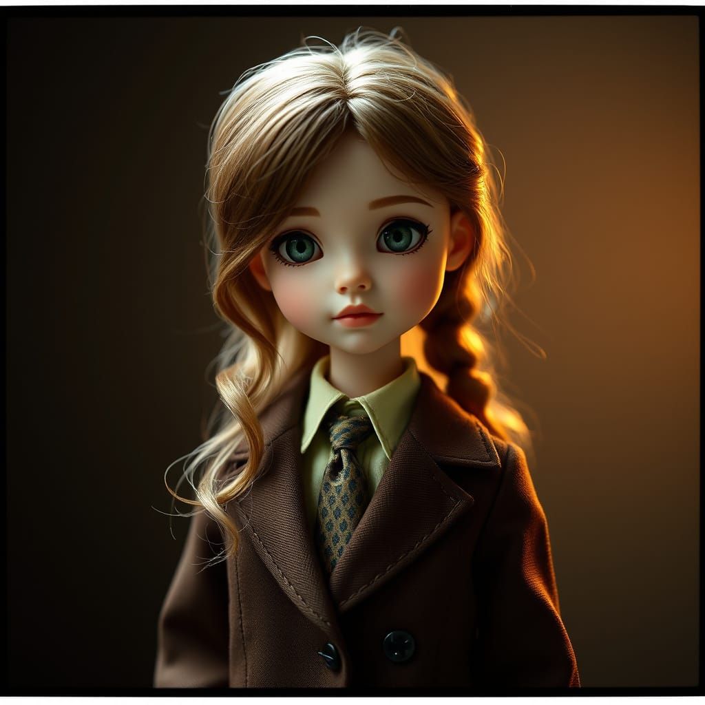 M3gan Doll Likeness in a Cinematic Film Still