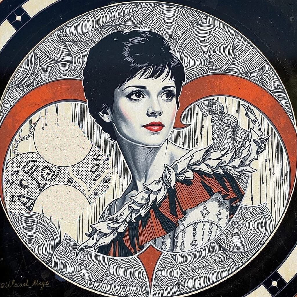 Etched Portrait of Louise Brooks