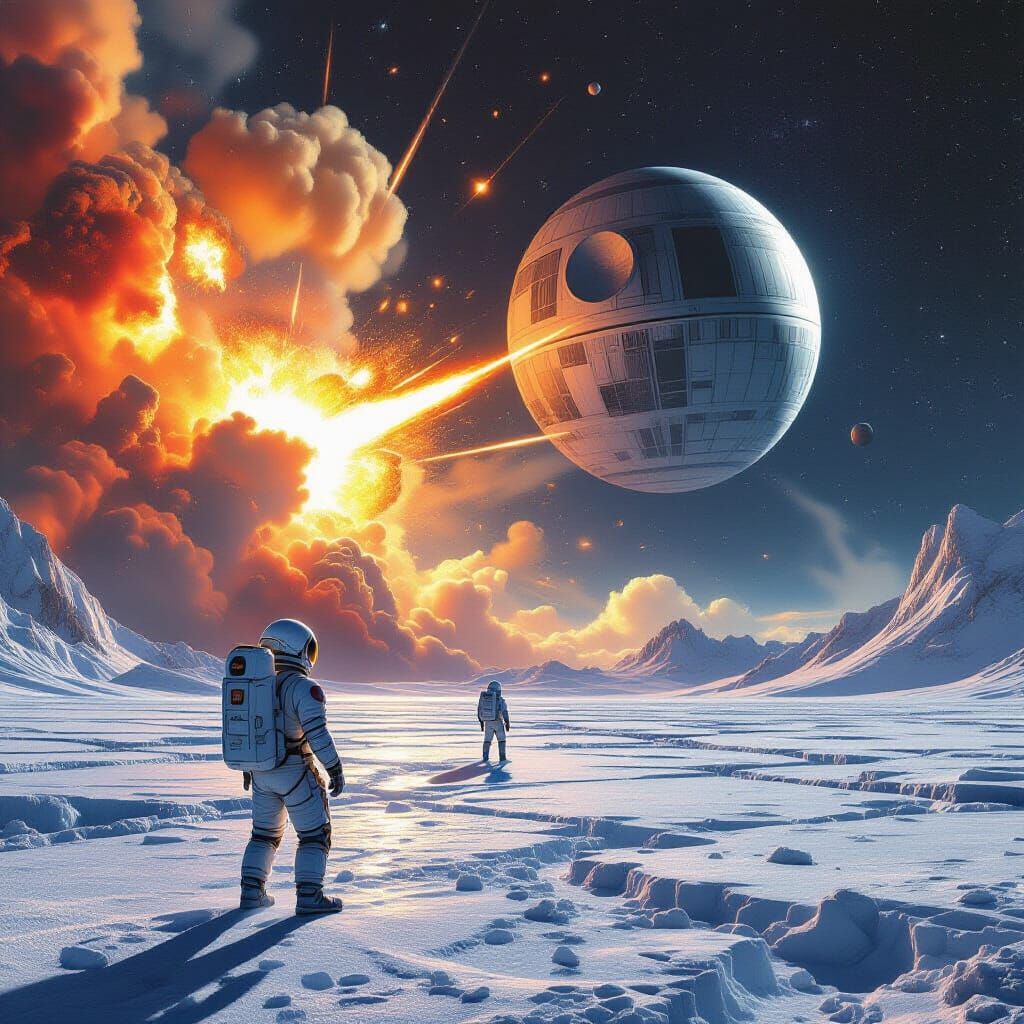 Astronaut Witnesses Saturn's Destruction by Death Star