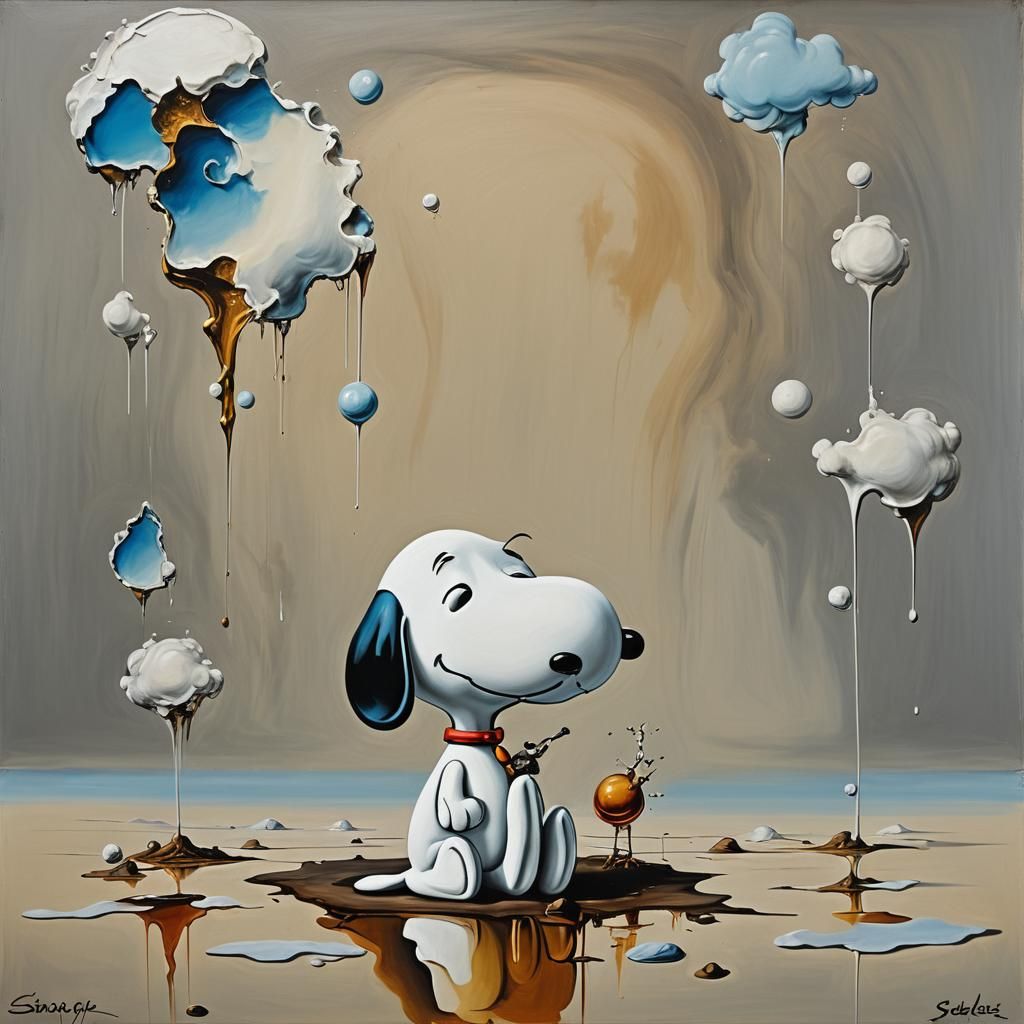Surrealist Snoopy Melts in Dali Style