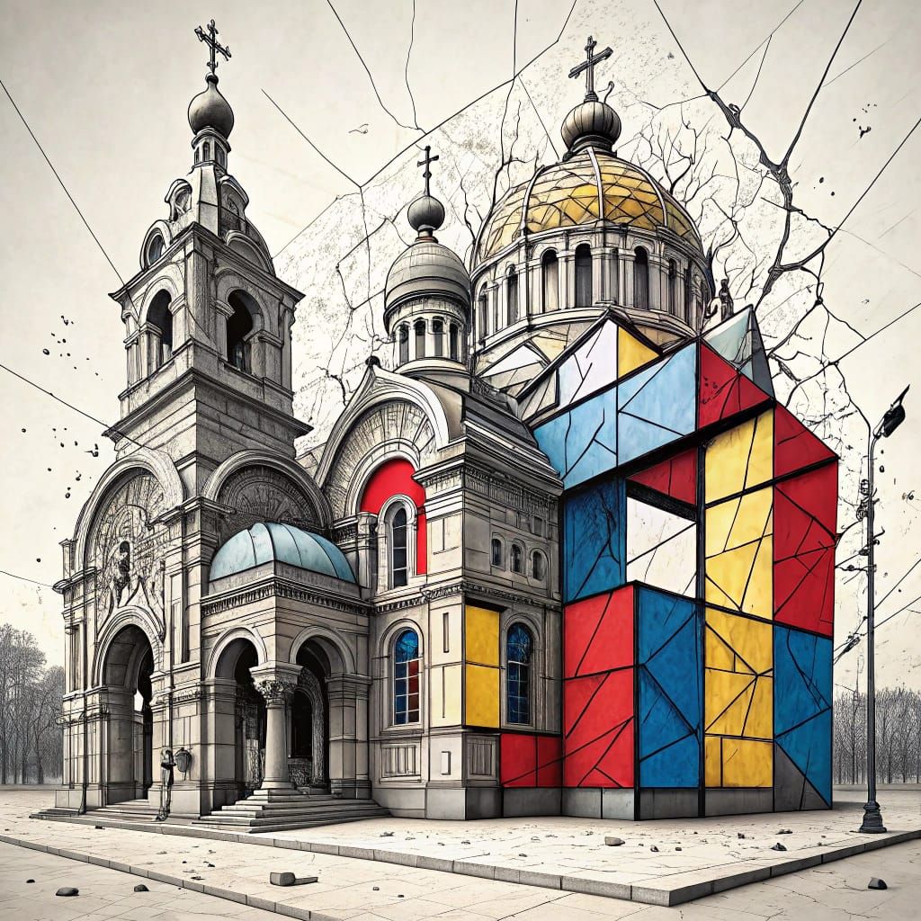 Psyche Blueprint: Cinematic Mondrian Explosion