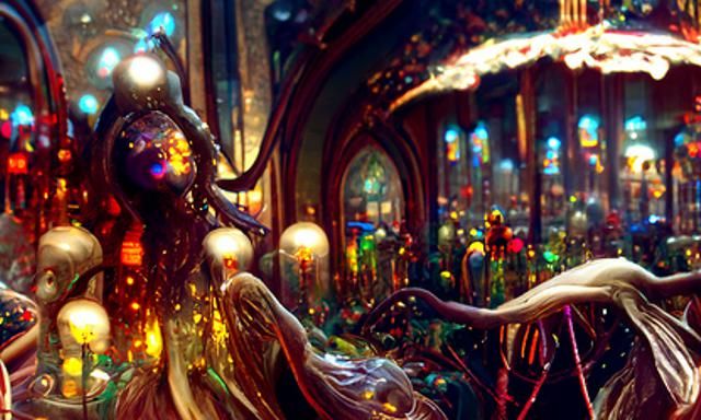 Dystopian Fairy Goddess Portrait in Steampunk Style