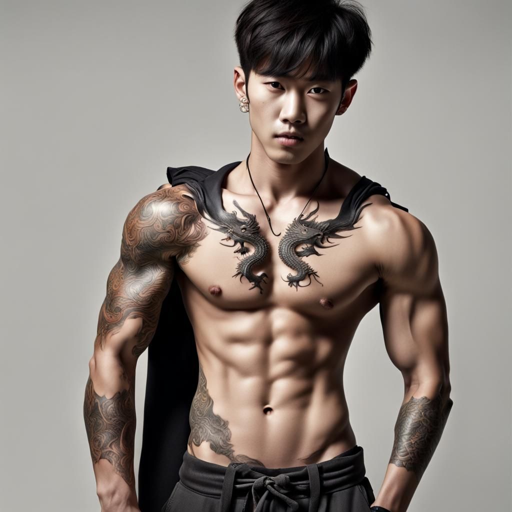 Korean Boys with Dragon Tattoos