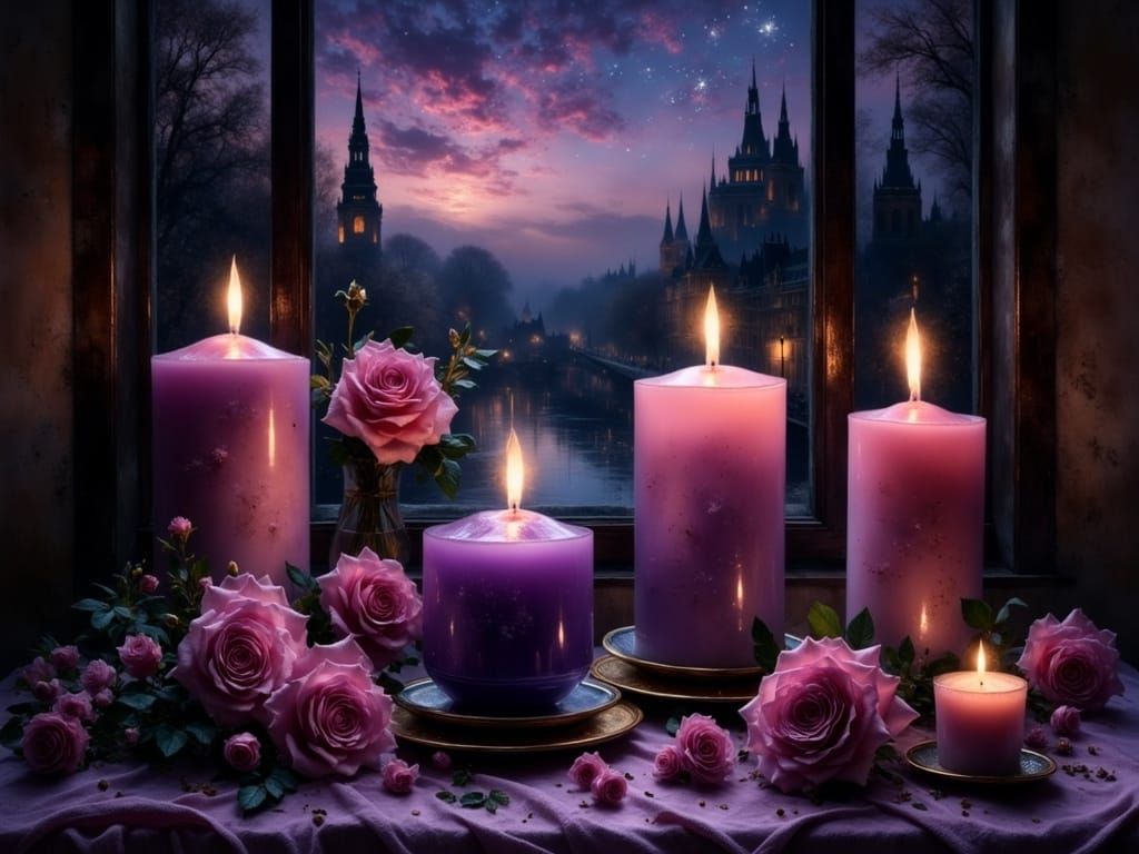 Whispering Candles Amidst Lavender Dreams