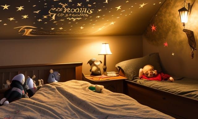 Goblins Crawling in Starry Bedroom