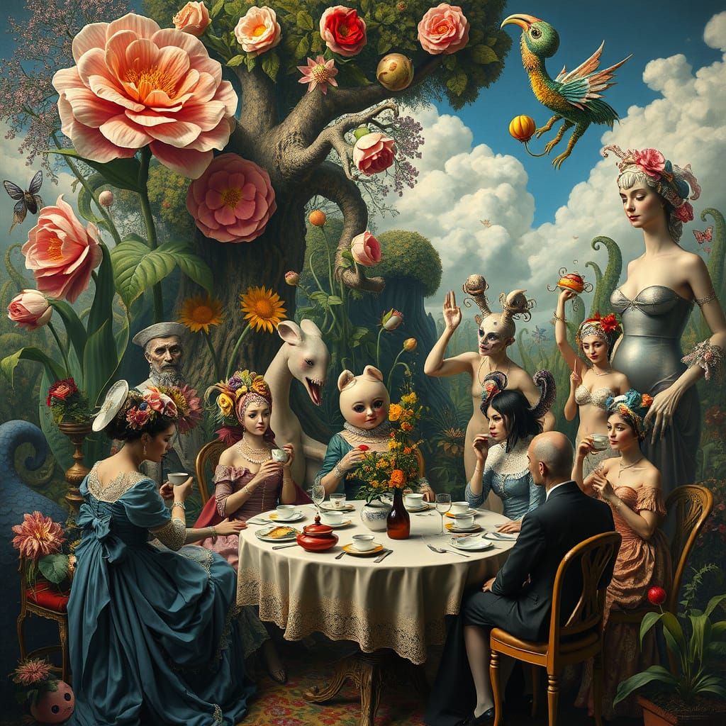 Surreal Garden Party in Fantasy Style