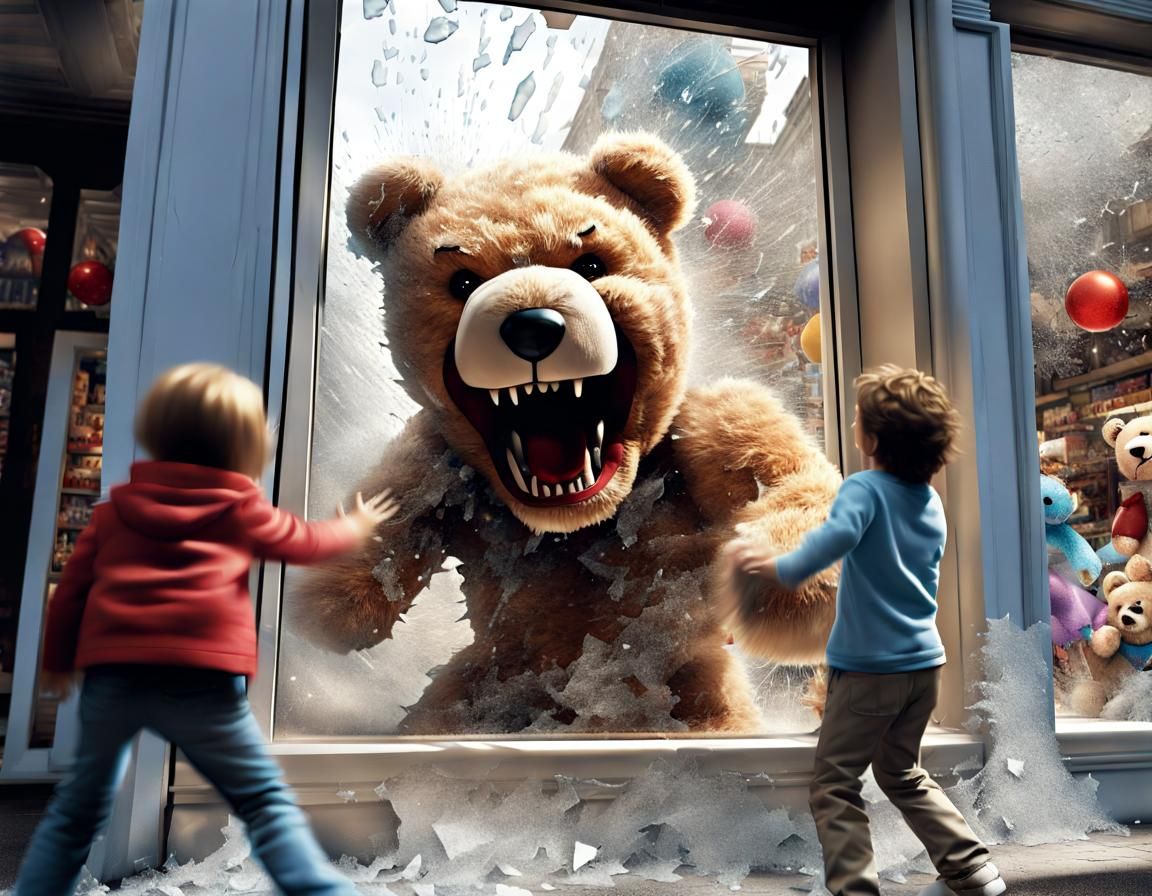 Teddy Bear Monster Breaks Out of Toy Store
