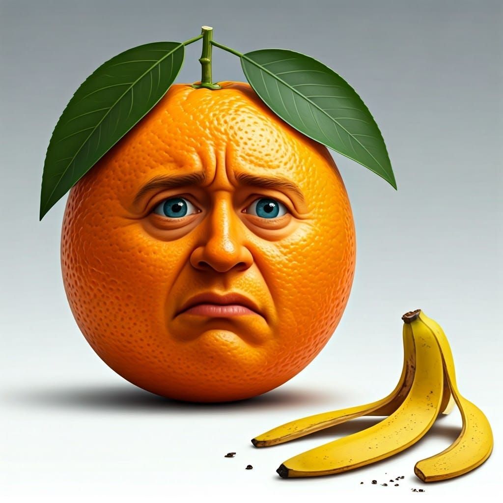 Disgusted Orange with Human Face