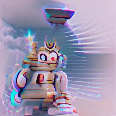 Futuristic Robot God: A Digital Rendering
