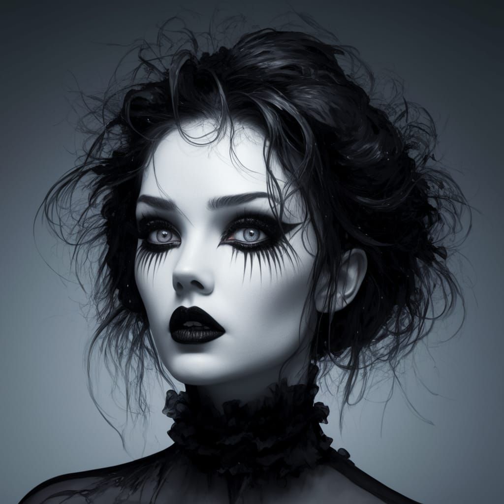 Gothic Goddess in Dark, Moody Elegance