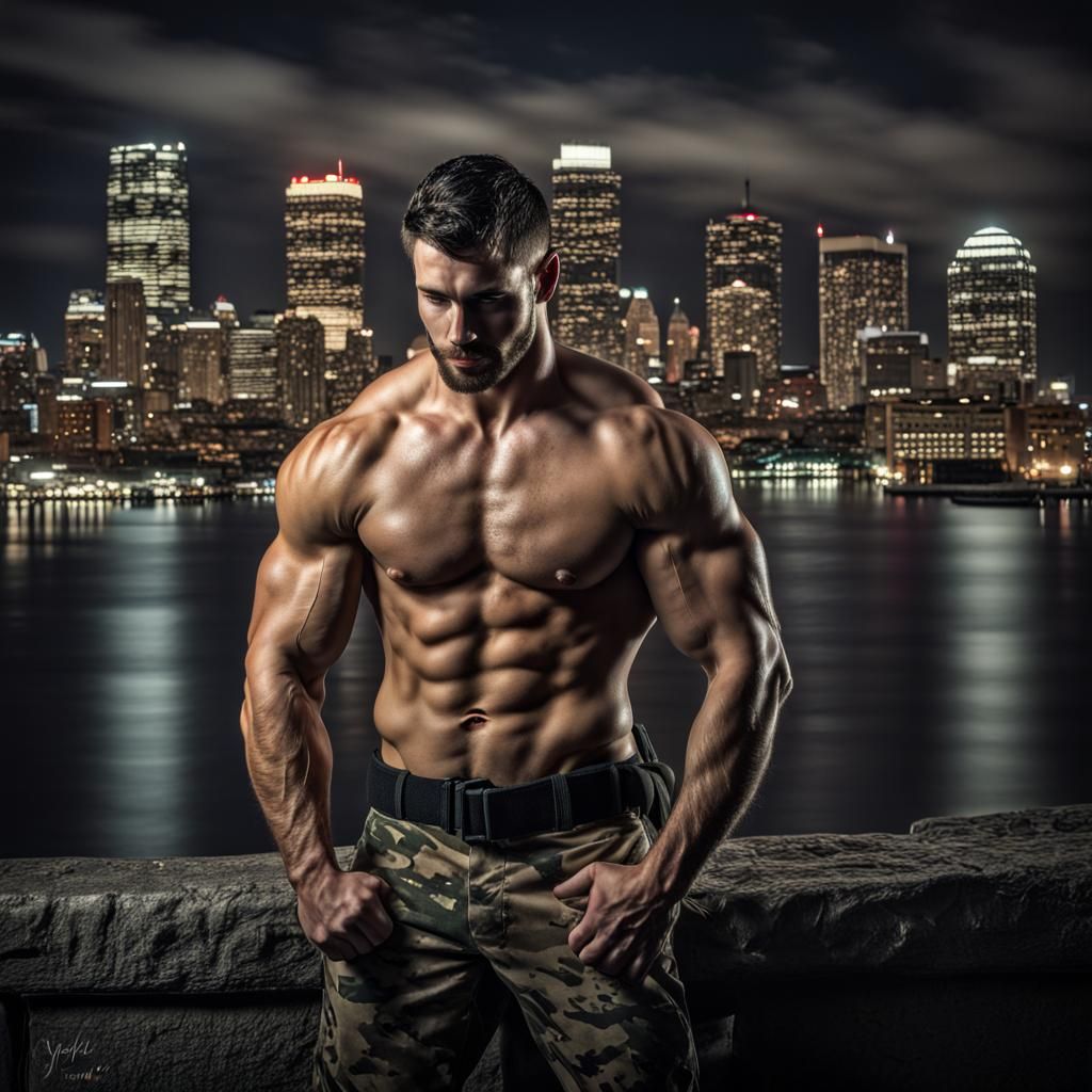 Intricate HDR Image of Two Men Wrestling