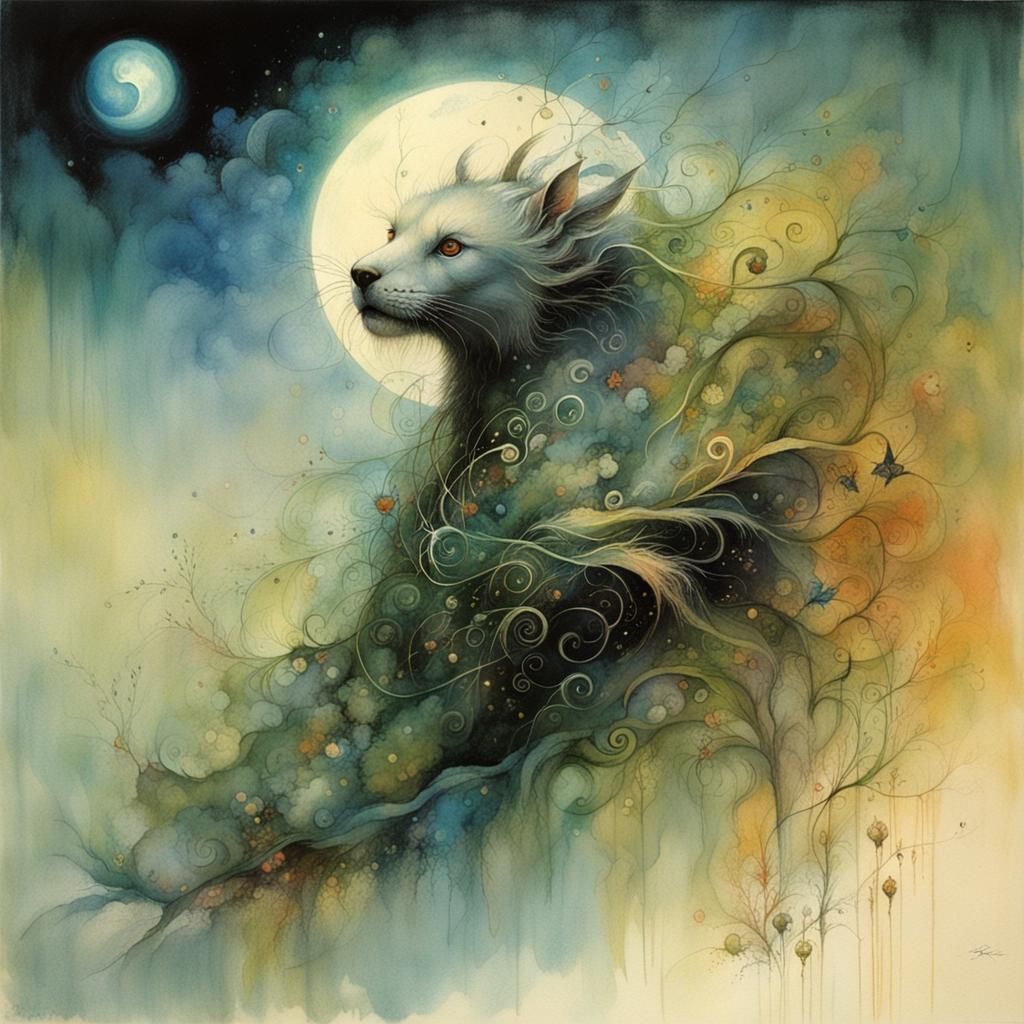 Dreamlike Portrait in Symbolic Style