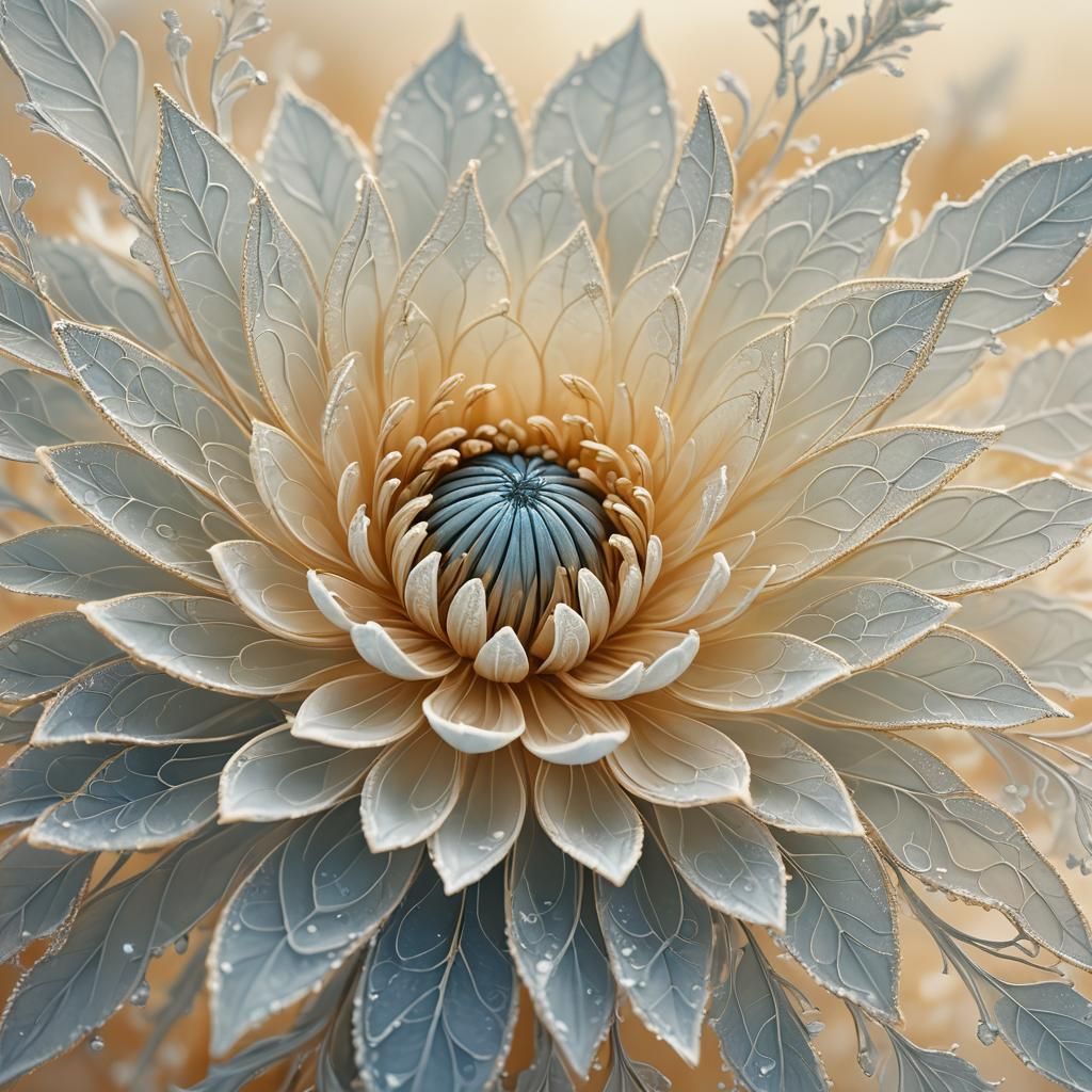 Ethereal Eisblume Digital Art in Soft Pastels