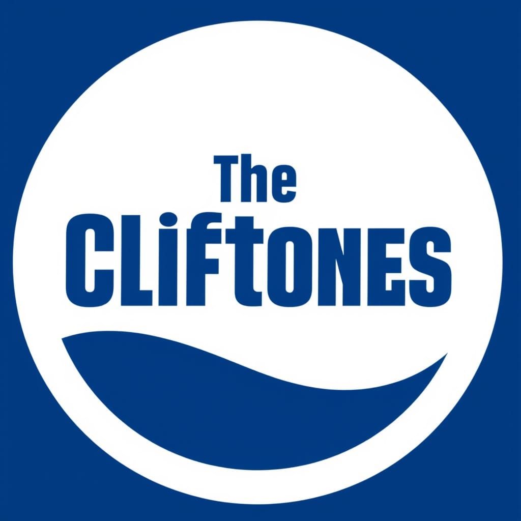 The Cliftones: Modern Blue and White Circular Logo