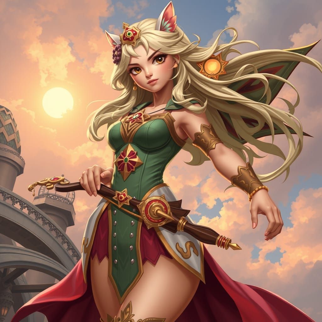 Fantasy Warrior in Armor, in Impressionist Style