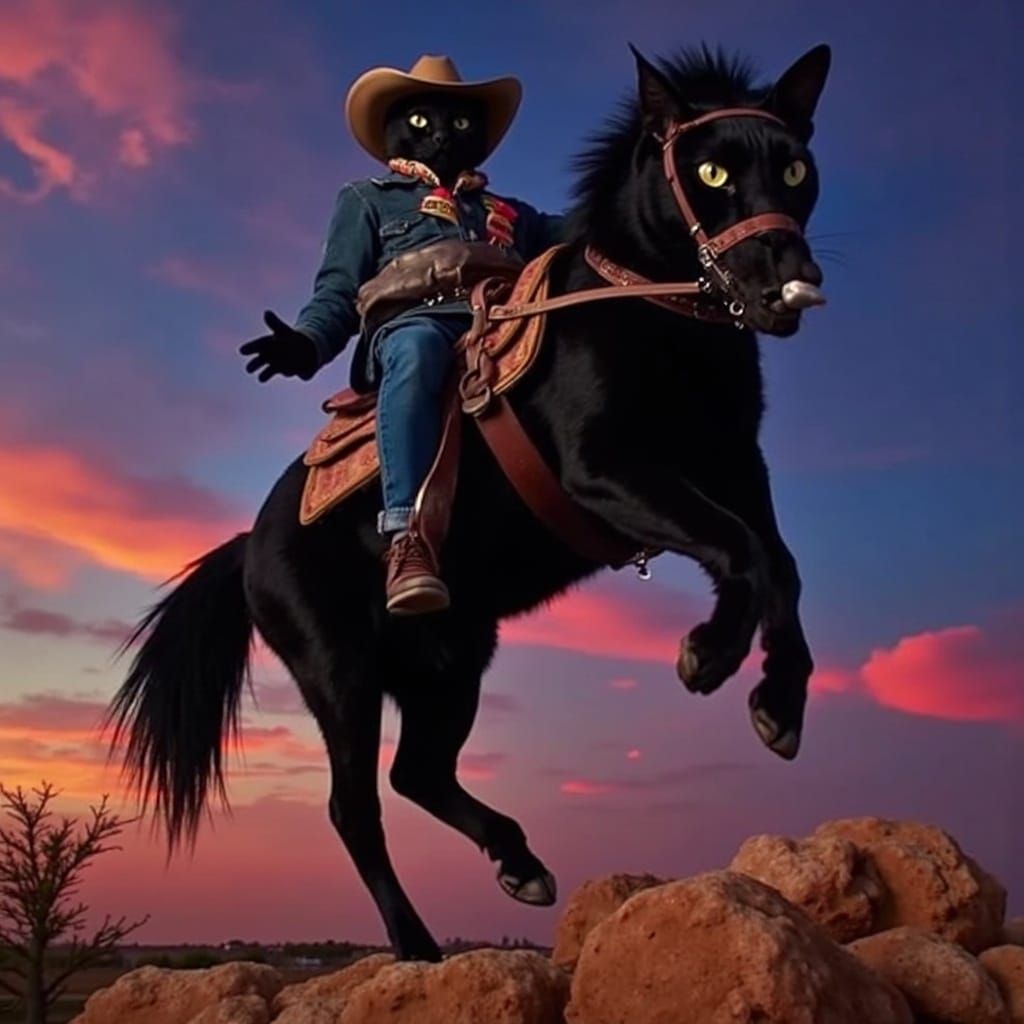 Cowboy Cat Rides a Nuke: Comic Book Art