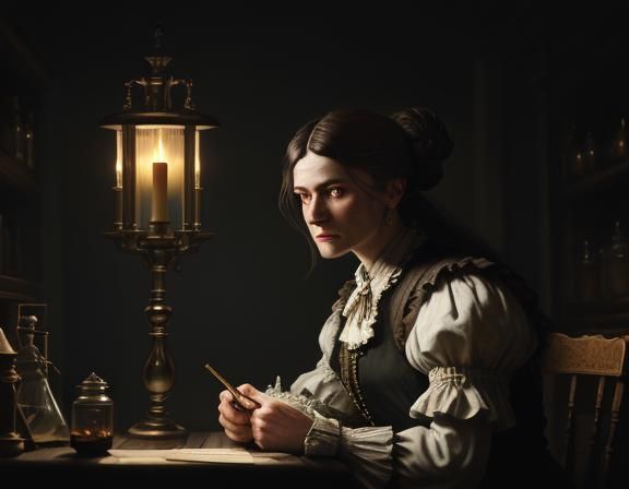 Victorian Anatomist in Dark Academia Laboratory