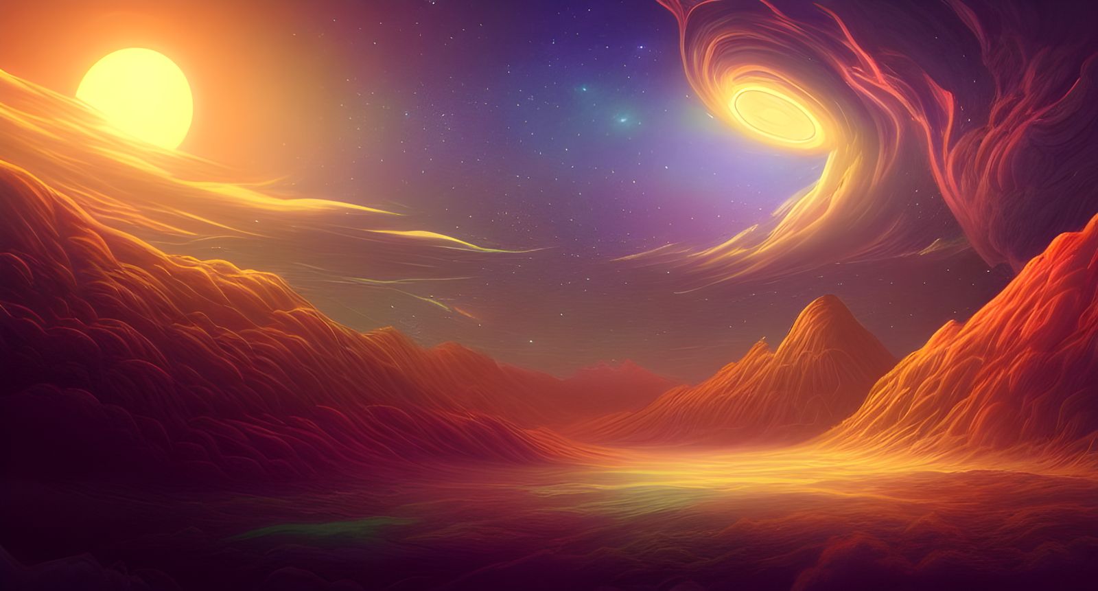 Stunning Cosmic Landscape Rendered in Octane